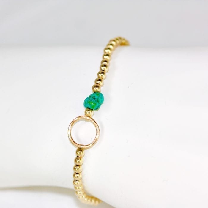 Indy & Noa goldfilled Turquoise Circle of Life bracelet