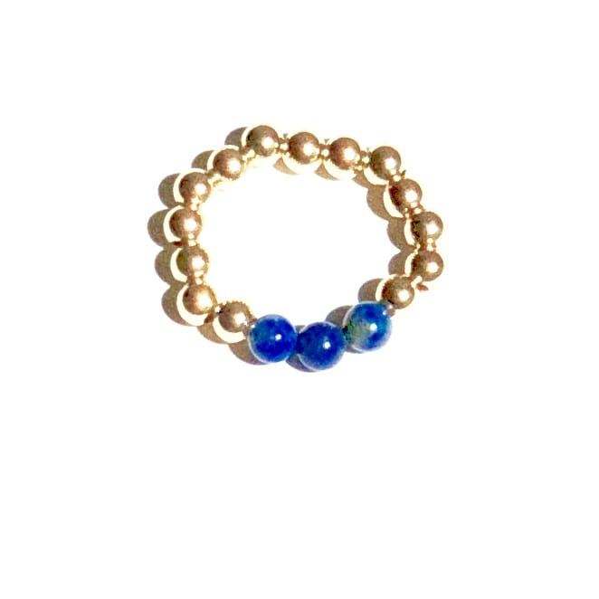 Indy & Noa goldfilled Lapis Lazuli ring