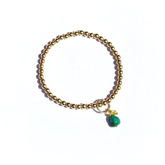 Indy & Noa goldfilled Turquoise & Circle of Life bracelet