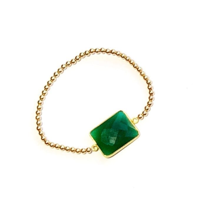 Indy & Noa Goldfilled green Onyx bracelet