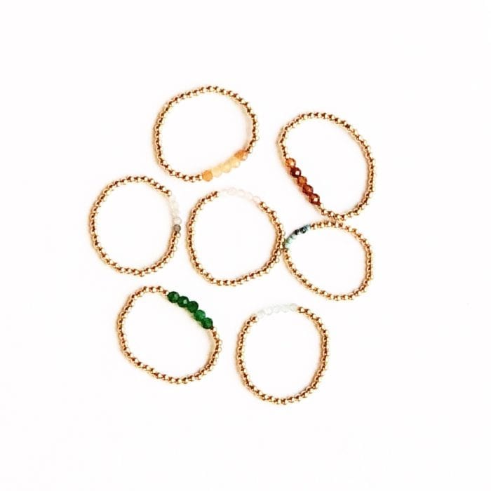 Indy & Noa goldfilled mini gemstone rings