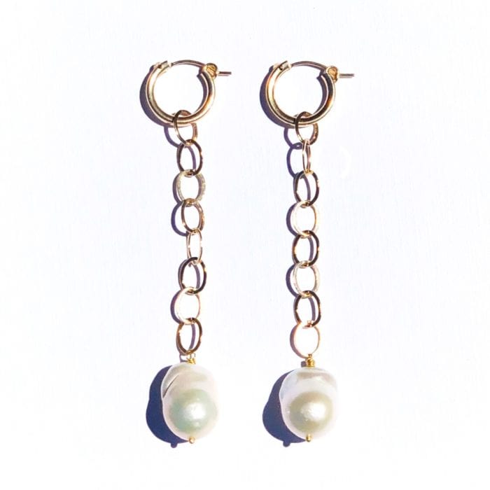 Goldfilled wild Pearl hoops