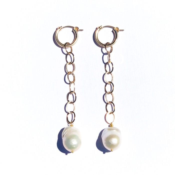 Goldfilled wild Pearl hoops