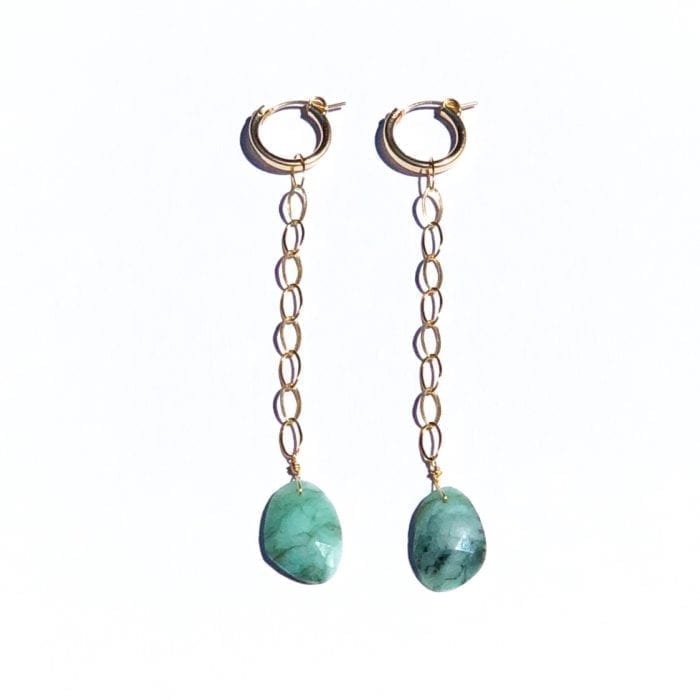 Indy & Noa Goldfilled Emerald hoops