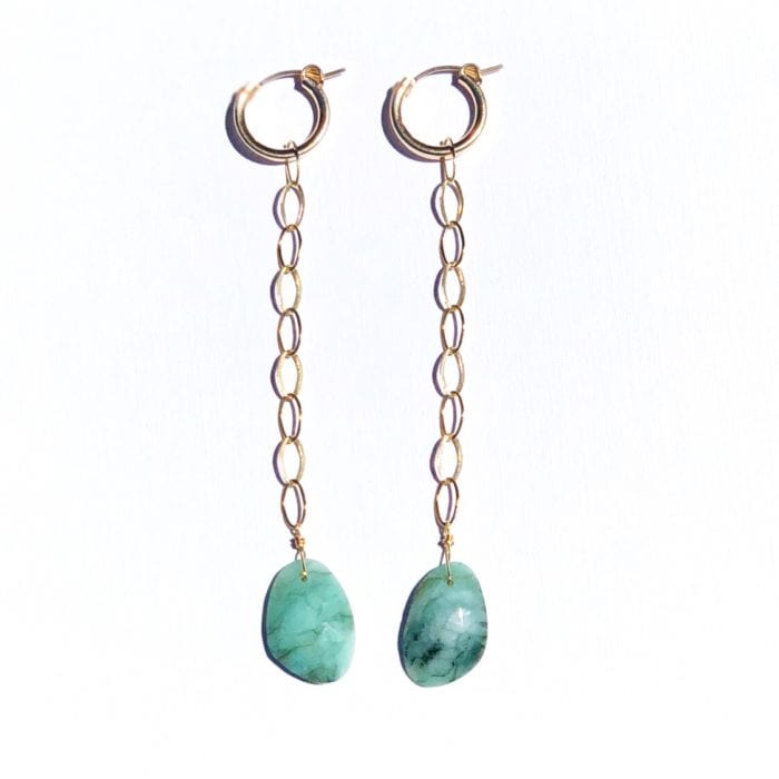 Indy & Noa Goldfilled Emerald hoops
