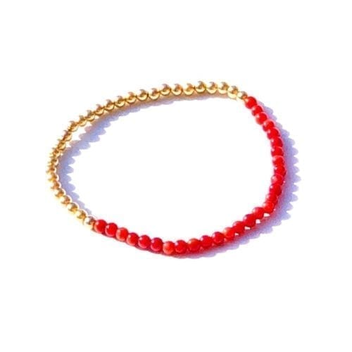 Indy & Noa goldfilled Bloedkoraal armband