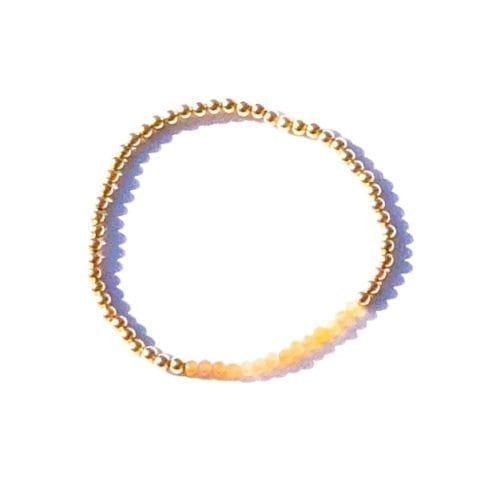 Indy & Noa goldfilled perzik Maansteen amrband