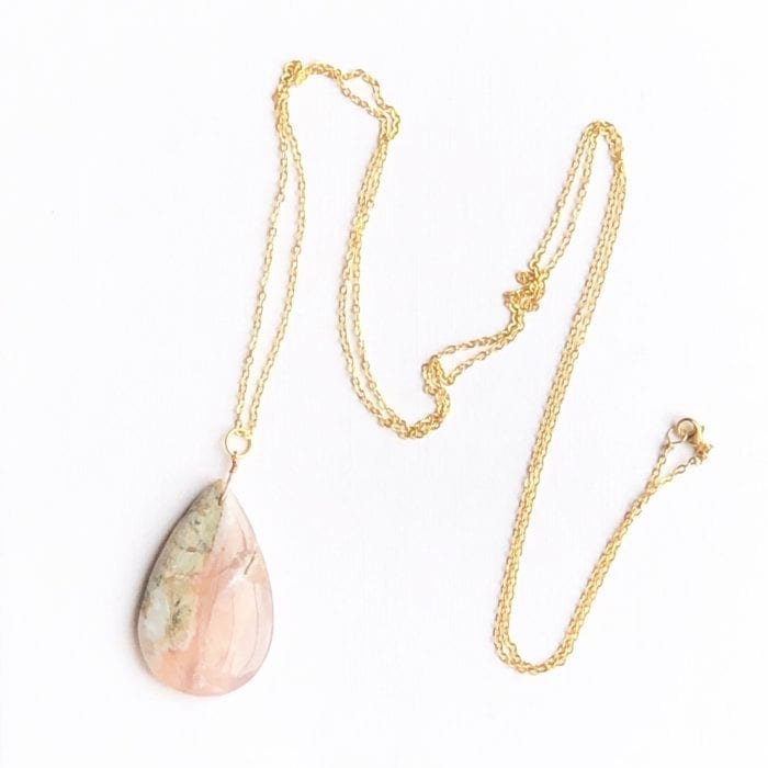 Indy & Noa goldfilled calcedoon ketting