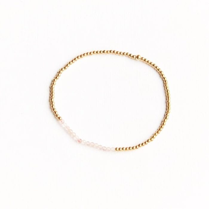 Goldfilled mini Aardbeien kwarts armband