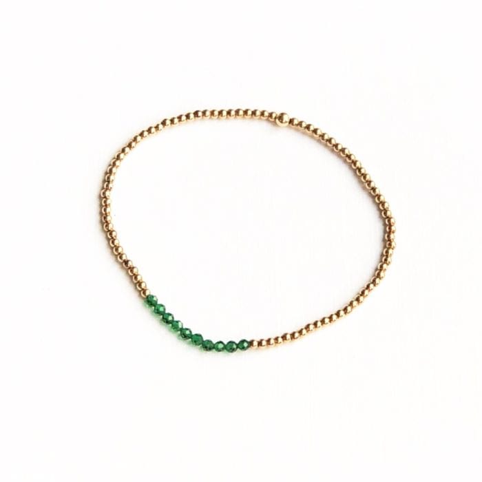 Indy & Noa goldfilled mini Emerald bracelet